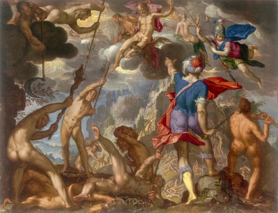 Az istenek és az óriások harca, 1608 körül alkotó: Joachim Wtewael or Utewael