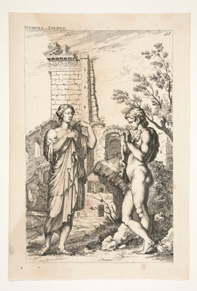 Diane de Gabies és egy faun, az Admired Ancient Sculptures c alkotó: Joachim von Sandrart