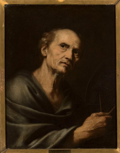 Férfi portréja körzővel alkotó: Joachim von Sandrart