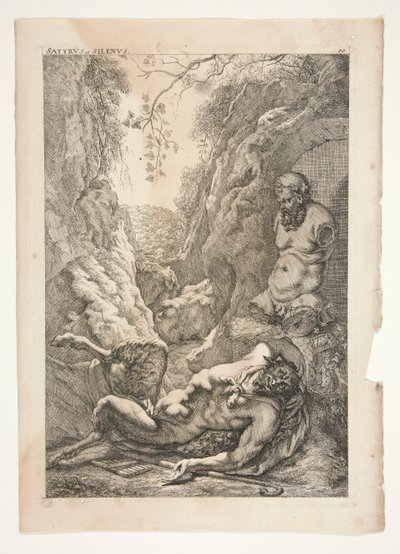 Satyr and Silenos, az Ancient Sculptures Admired-ből alkotó: Joachim von Sandrart