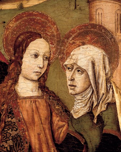 Látogatás oltárképe, A Szűz találkozik Erzsébettel, részlet, c. 1488-1516 (tempera fán) alkotó: Joan Barcelo