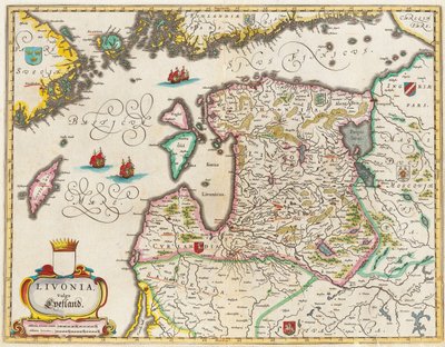 Livonia térkép, Vulgo Lyefland, Atlas Maior alkotó: Joan Blaeu