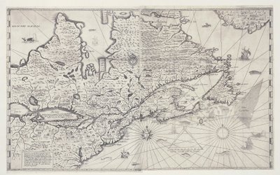 Kanada térképe, Samuel de Champlain felméréséből készült metszet alkotó: Joan Blaeu