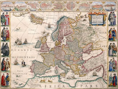 Európa térképe a Blaeu Atlasból alkotó: Joan Blaeu