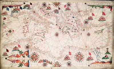 A Földközi-tenger térképe, 1640 körül (pergamen) alkotó: Joan Oliva
