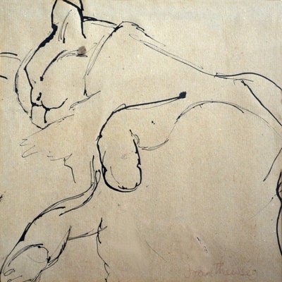 Macska, egér, 1980, (toll és tinta) alkotó: Joan Thewsey