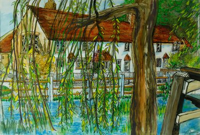 The Pond at Hedgerley (toll és tinta gouache-val, papír) alkotó: Joan Thewsey
