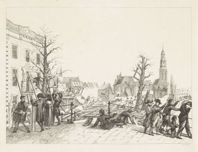 Romok Leidenben a puskaporos katasztrófa után, 1807 alkotó: Joannes Bemme
