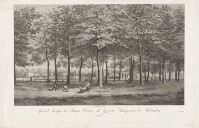 Kilátás a Baanra Haarlemben A Baan a Groot Houtpoort mellett, Haarlemben 1809-ben (cím az objektumon) alkotó: Joannes Pieter Visser Bender