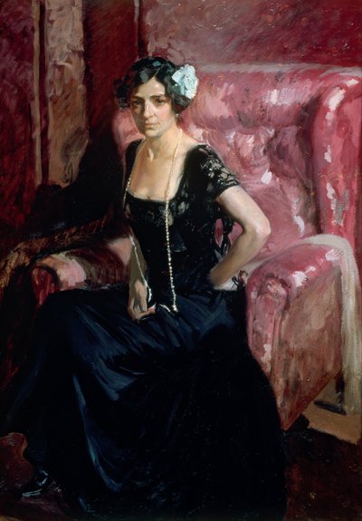 Clotilde estélyi ruhában alkotó: Joaquín Sorolla