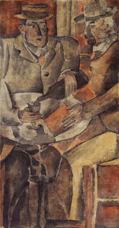 Cafe Gathering, 1926 körüli (tempera, vászon) alkotó: Joaquín Torres-García