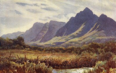 Cape Peninsula, Dél-Afrika: Table Mountain Cape Flatsból (színes litho) alkotó: Joaquin Xaudaru y Echau