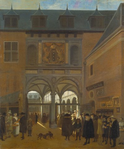 Az amszterdami tőzsde, 1675-80 körül (olaj, vászon) alkotó: Job Berckheyde