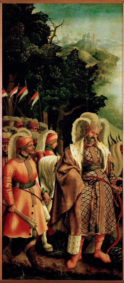 Szent Ursula vértanúsága, a bal oldali zsalu a
Ursula oltár alkotó: Joerg the Elder Breu