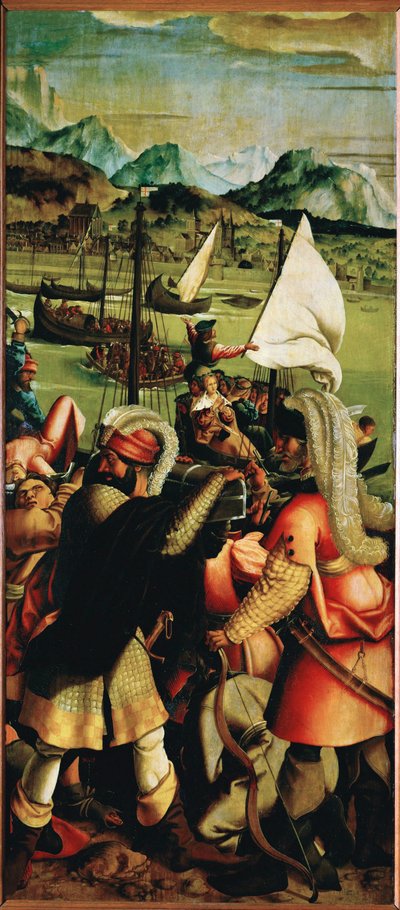 Szent Ursula vértanúsága, jobb oldali redőny alkotó: Joerg the Elder Breu