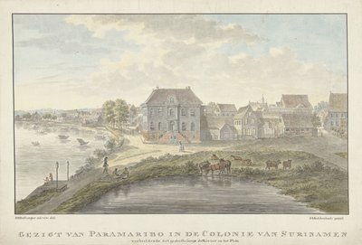 Kilátás Paramaribora alkotó: Johan Antonie Kaldenbach