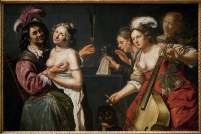 A tékozló fiú vagy „az öt érzék allegóriája””. Johannes Baeck (kb. 1600-1654) festménye, olaj, vászon alkotó: Johan Baeck