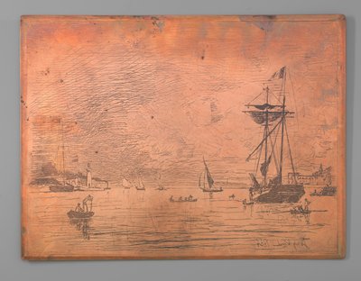 Honfleur kikötője alkotó: Johan Barthold Jongkind (signed by artist)