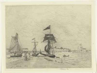 Honfleur mólója alkotó: Johan Barthold Jongkind