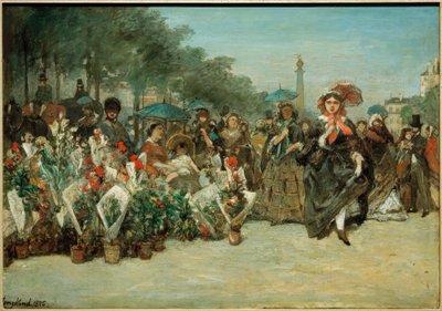 Virágpiac a Richard-Lenoir körúton alkotó: Johan Barthold Jongkind