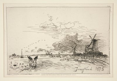 Canal de Hollande, pr?s de Rotterdam (Hiver) [Holland-csatorna, Rotterdam közelében (tél)] alkotó: Johan Barthold Jongkind