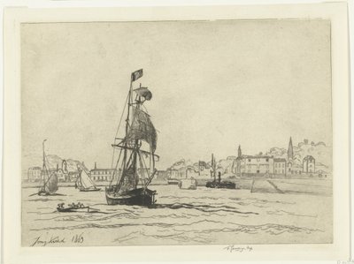 Honfleur kikötője alkotó: Johan Barthold Jongkind