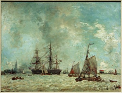 Antwerpen kikötője alkotó: Johan Barthold Jongkind