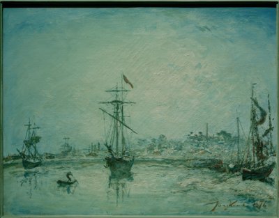 Honfleur kikötője alkotó: Johan Barthold Jongkind