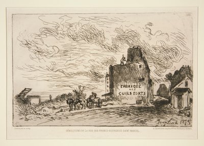 Demolitions de la Rue des Francs-Bourgeois Saint-Marcel (Lebontás a Rue des Francs-Bourgeois Saint-Marcel-nál) alkotó: Johan Barthold Jongkind