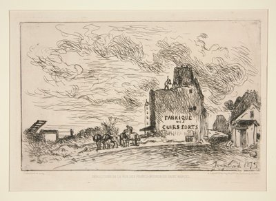 Demolitions de la Rue des Francs-Bourgeois Saint-Marcel (Lebontás a Rue des Francs-Bourgeois Saint-Marcel-nál) alkotó: Johan Barthold Jongkind