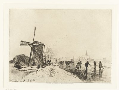 Kilátás Maassluisra Vue de la ville de Maaslins (Hollandia) (sorozat címe) alkotó: Johan Barthold Jongkind