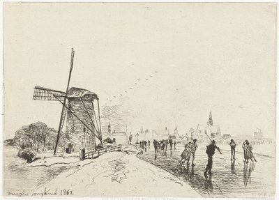 Kilátás Maassluisra Vue de la ville de Maaslins (Hollandia) (cím a tárgyon) alkotó: Johan Barthold Jongkind