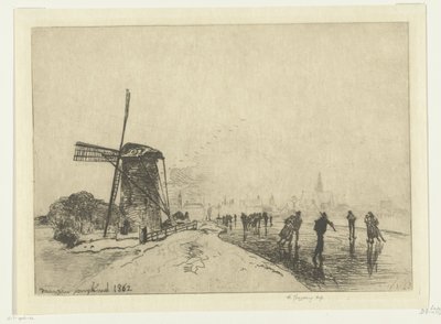 Kilátás Maassluisra Vue de la ville de Maaslins (Hollandia) (cím a tárgyon) alkotó: Johan Barthold Jongkind
