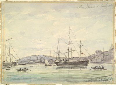Kikötői jelenet, Marseille alkotó: Johan Barthold Jongkind