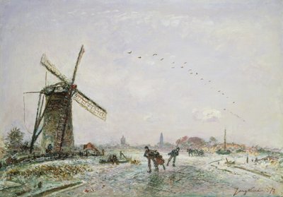Jégkorcsolyázók Hollandiában, 1872 alkotó: Johan Barthold Jongkind
