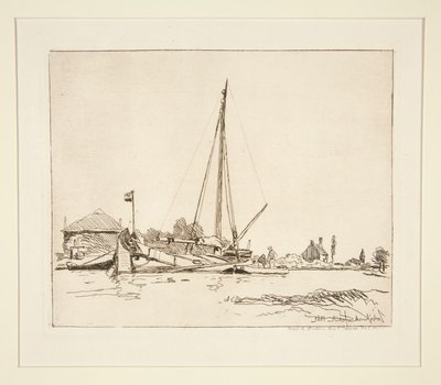 La Barque amar?e (A kikötött hajó) alkotó: Johan Barthold Jongkind