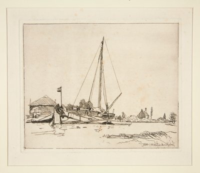 La Barque amarr?e (A kikötött hajó) alkotó: Johan-Barthold Jongkind