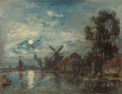 Holdfény a torkolatnál, Hollandia; Holdhatás a torkolat felett, Hollandia, 1867 alkotó: Johan Barthold Jongkind