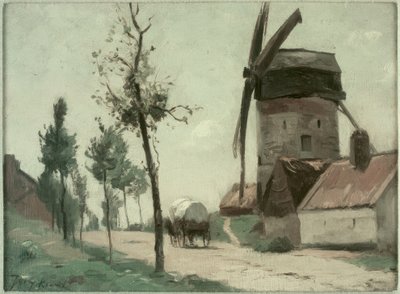 Utca szélmalommal alkotó: Johan Barthold Jongkind