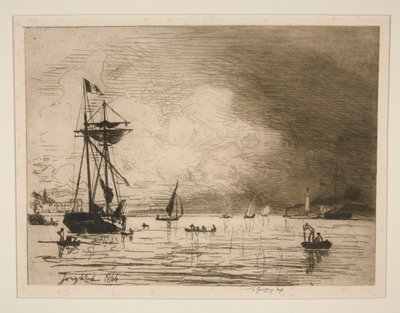 Kijárat Honfleur kikötőjéből alkotó: Johan Barthold Jongkind