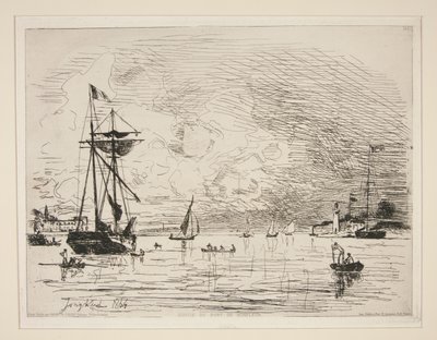 Kijárat Honfleur kikötőjéből alkotó: Johan Barthold Jongkind