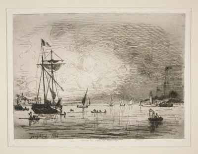 Kijárat Honfleur kikötőjéből alkotó: Johan Barthold Jongkind