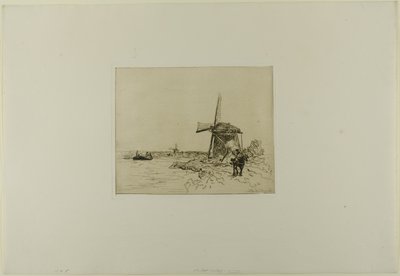 A Towpath, a hat metszetből álló könyvből, Hollandia látképei alkotó: Johan Barthold Jongkind