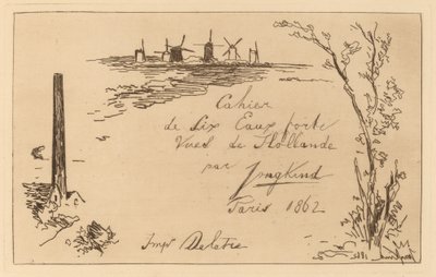 Címlap (A hat rézkarcból álló jegyzetfüzet címe) alkotó: Johan Barthold Jongkind