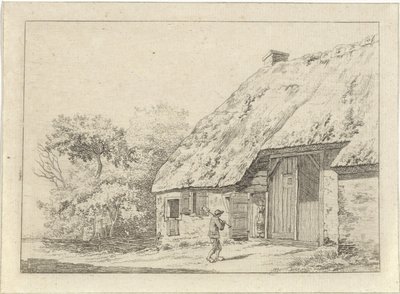 Férfi ásóval egy farmon alkotó: Johan Christiaan Willem Safft