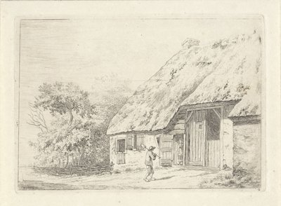 Férfi ásóval egy farmon alkotó: Johan Christiaan Willem Safft