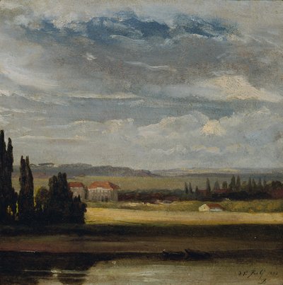 Tájkép magas felhős égbolttal alkotó: Johan Christian Dahl