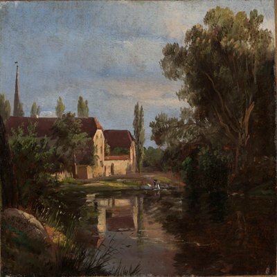 Plauen falu a Weisseritz folyó partján alkotó: Johan Christian Dahl