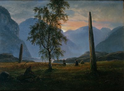 Táj emlékkövekkel alkotó: Johan Christian Dahl
