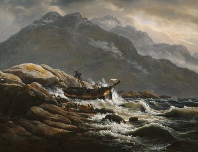 Hajótörés alkotó: Johan Christian Dahl
